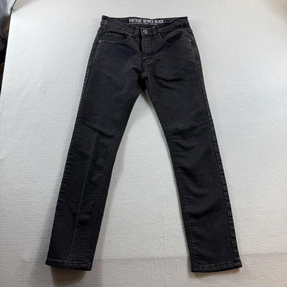 Vintage Genes Black Jeans Mens 28x30 (Fit 28x27) Slim Tapered Stretch Denim